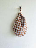 Origami knot bag , reversible fabric bag , wrist Japanese inspired bag ,small origami bag | Spot
