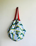 Origami sac bag , reversible fabric Japanese inspired bag , cool colorful bag | Vincent