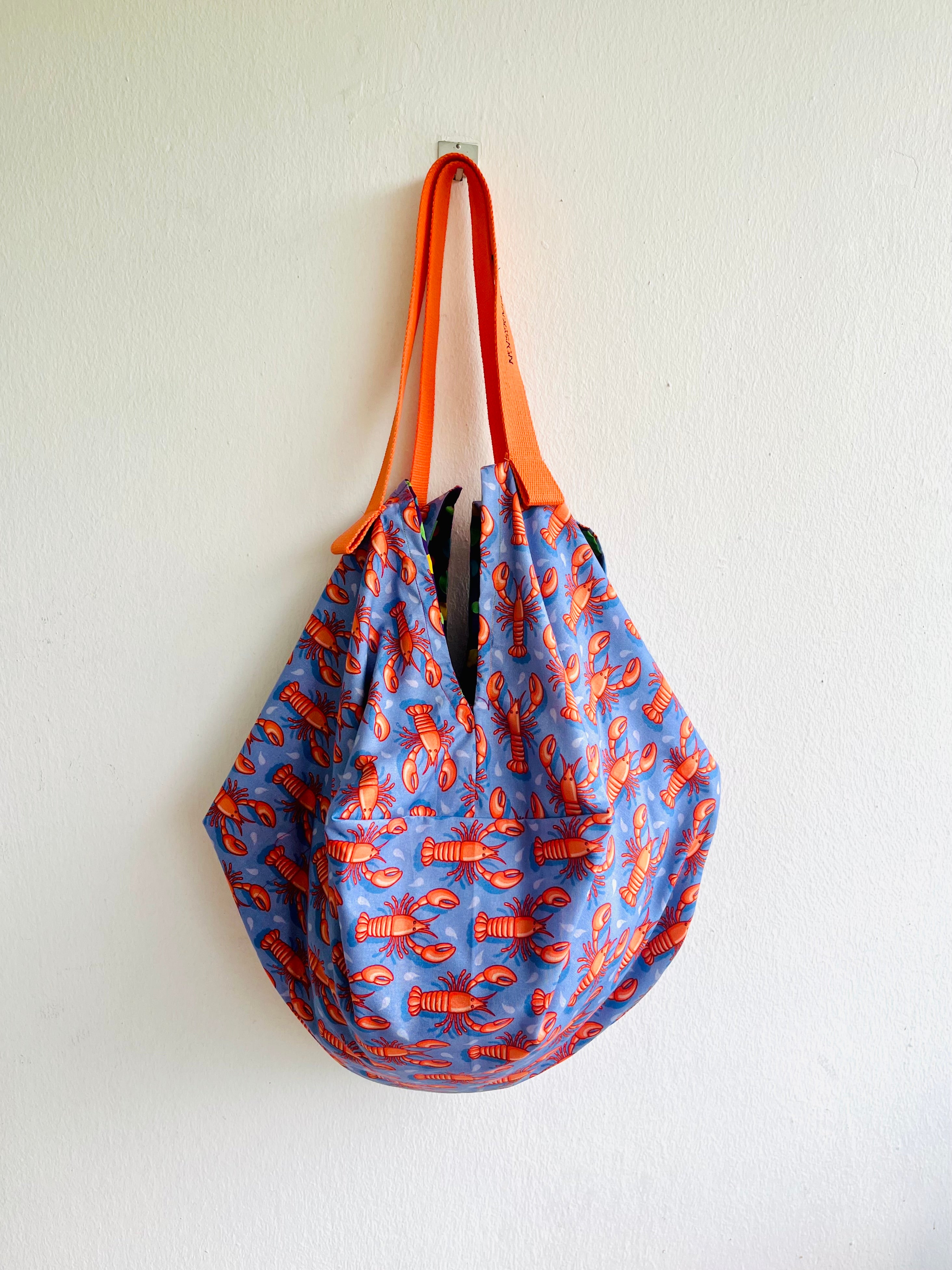 Reversible furoshiki inspired Japanese origami market bag!