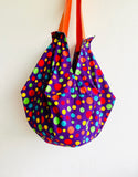 Origami sac bag , fabric colorful reversible bag , eco friendly shopping bag , shoulder Japanese inspired bag | The Lobster