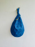 Japanese inspired wrist bag , fabric small origami knot bag , colorful reversible colorful bag , eco friendly gift idea | Carmen Miranda