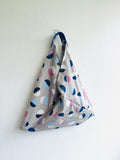 Origami bento bag , triangle tote bag , Japanese inspired fabric bag , eco friendly  minimalist bag  , bento tote | Planetarian  geometries