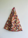 Origami bento bag , Japanese triangle tote bag , fabric eco friendly bag , eco gift idea | Kyoto