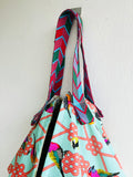 Origami sac bag , reversible fabric shoulder bag , shopping eco friendly bag , origami Japanese inspired bag | Sunset way