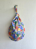 Origami reversible bag , eco friendly gift idea bag , colorful knot bag , Japanese inspired wrist bag | Matisse