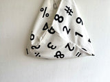 Origami bento bag , fabric tote bag ,shoulder shopping bag , Japanese inspired bag, eco friendly tote bag  | Lucky numbers