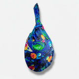 Origami wrist bag , small fabric knot bag , reversible Japanese cute bag , easy to wear bag | The galaxys are shinning