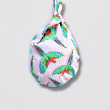 Origami reversible bag , Japanese knot bag , small wrist handmade bag , small Japanese inspired purse | The beautiful birds in Alice’s garden