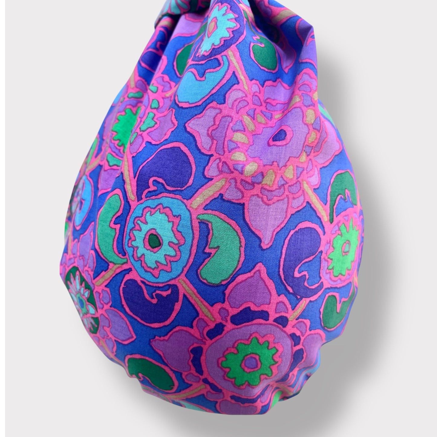 Bolso pequeño de origami, bolso de tela con nudos reversibles, bolso de muñeca japonés, bolso de tela de colores | Un jardín colorido