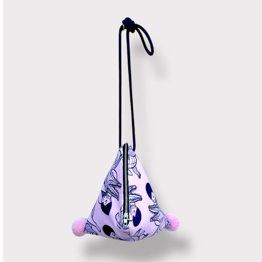 Bolso triangular de origami, bolso colorido con forma de bola de masa, lindo bolso bandolera, bolso de tela de inspiración japonesa | Cuidado con el cocodrilo