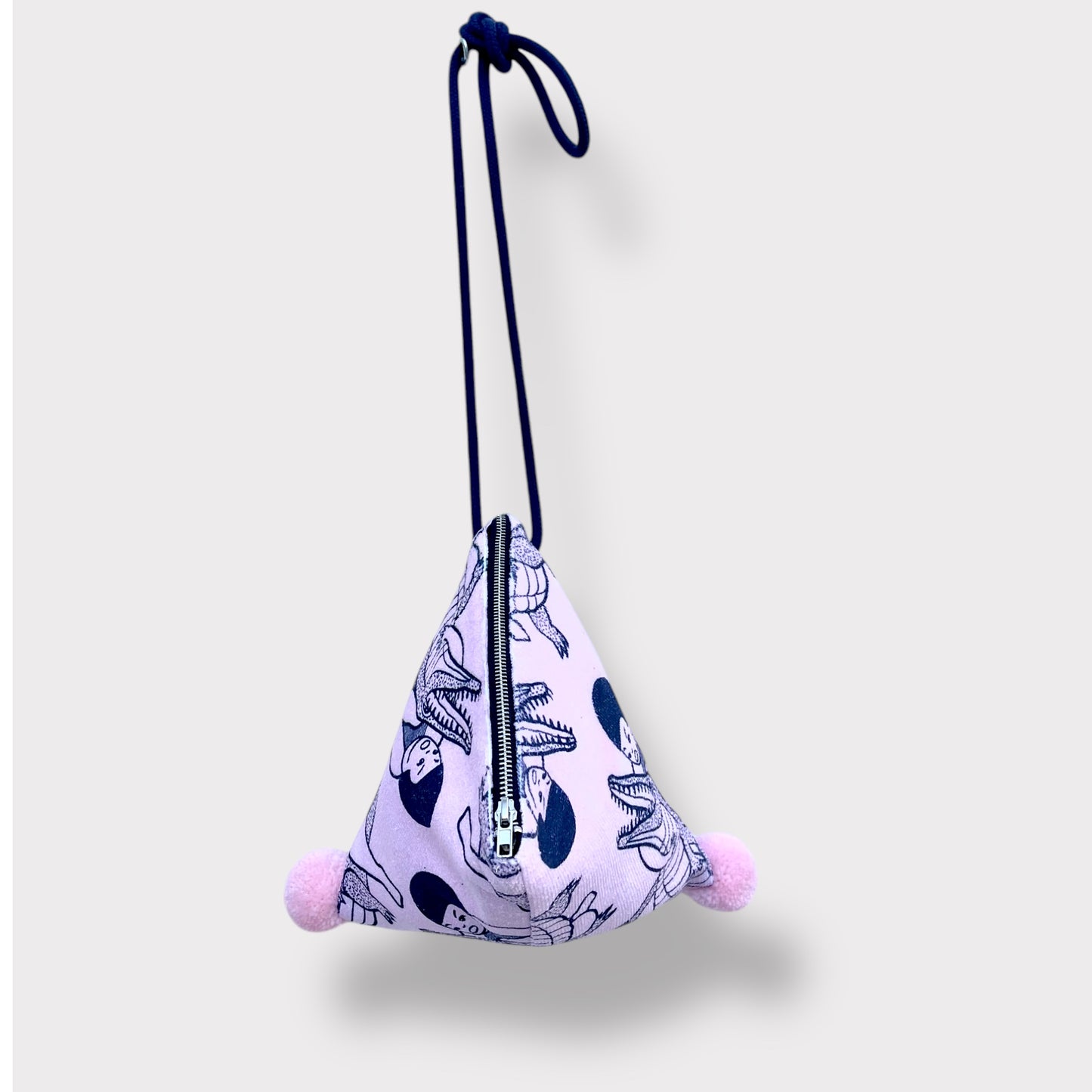 Origami triangle bag , dumpling colorful bag , cute crossbody bag , fabric Japanese inspired bag | Beware of the crocodile