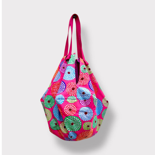 Sac fabric bag , origami Japanese shoulder bag , reversible colorful bag , groceries eco friendly bag | Colorful planets - Jiakuma