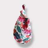 Origami fabric knot bag , Japanese wrist bag, colorful wallet bag, easy to carry on eco friendly bag , reversible small bag  | The Tiger hiding in the jungle