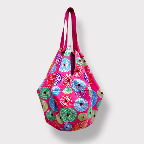 Origami sac bag , reversible colorful fabric bag , shoulder Japanese inspire large shopping bag | Colorful planets