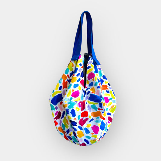 Colorful origami bag , Japanese sac bag , reversible fabric bag , shoulder groceries bag | Trencadis & geometries