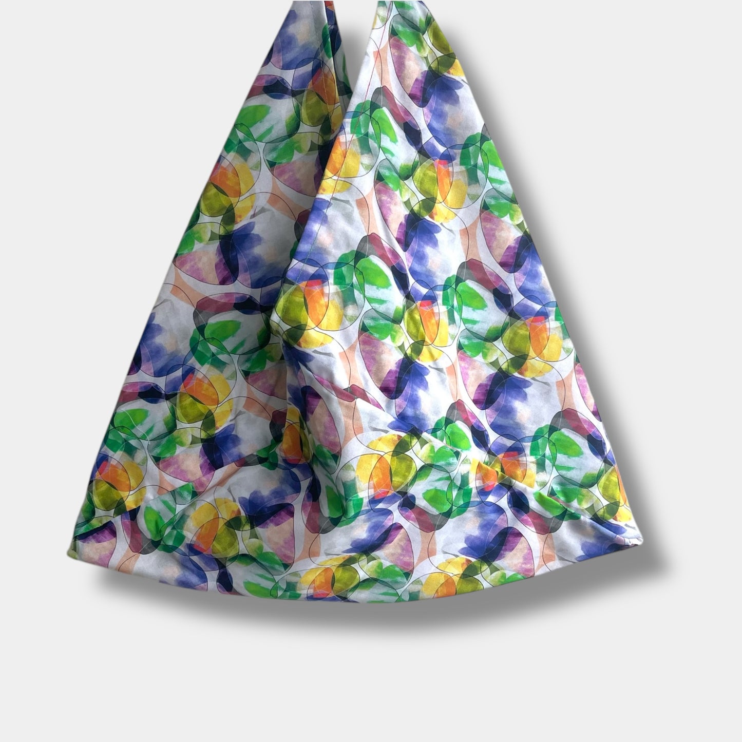 Azuma Bukaro origami bag , triangle tote bag , Japanese bento bag , eco friendly colorful bag | Prismas