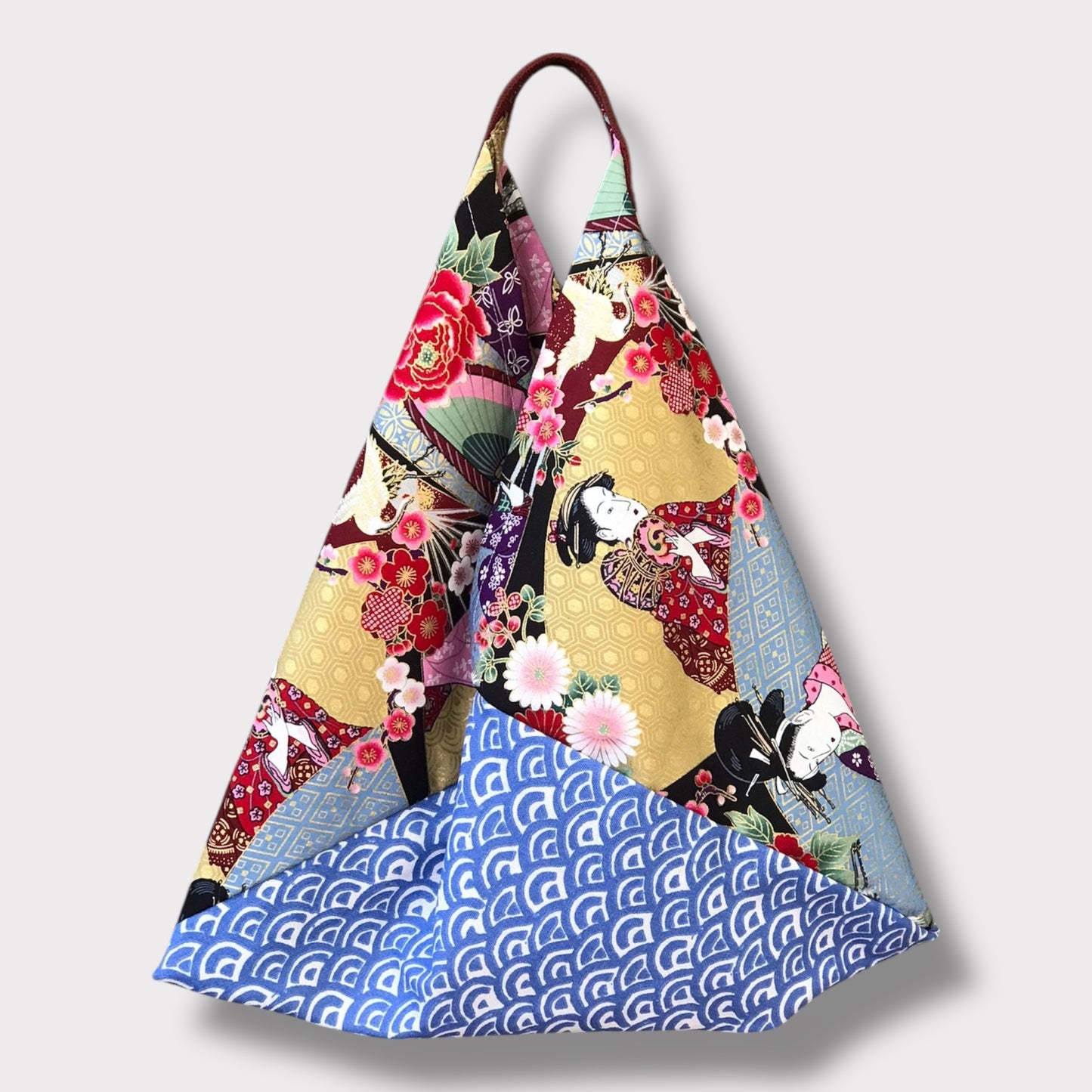 Handmade bento bag one of a kind artisan Tote | Geishas in Kyoto