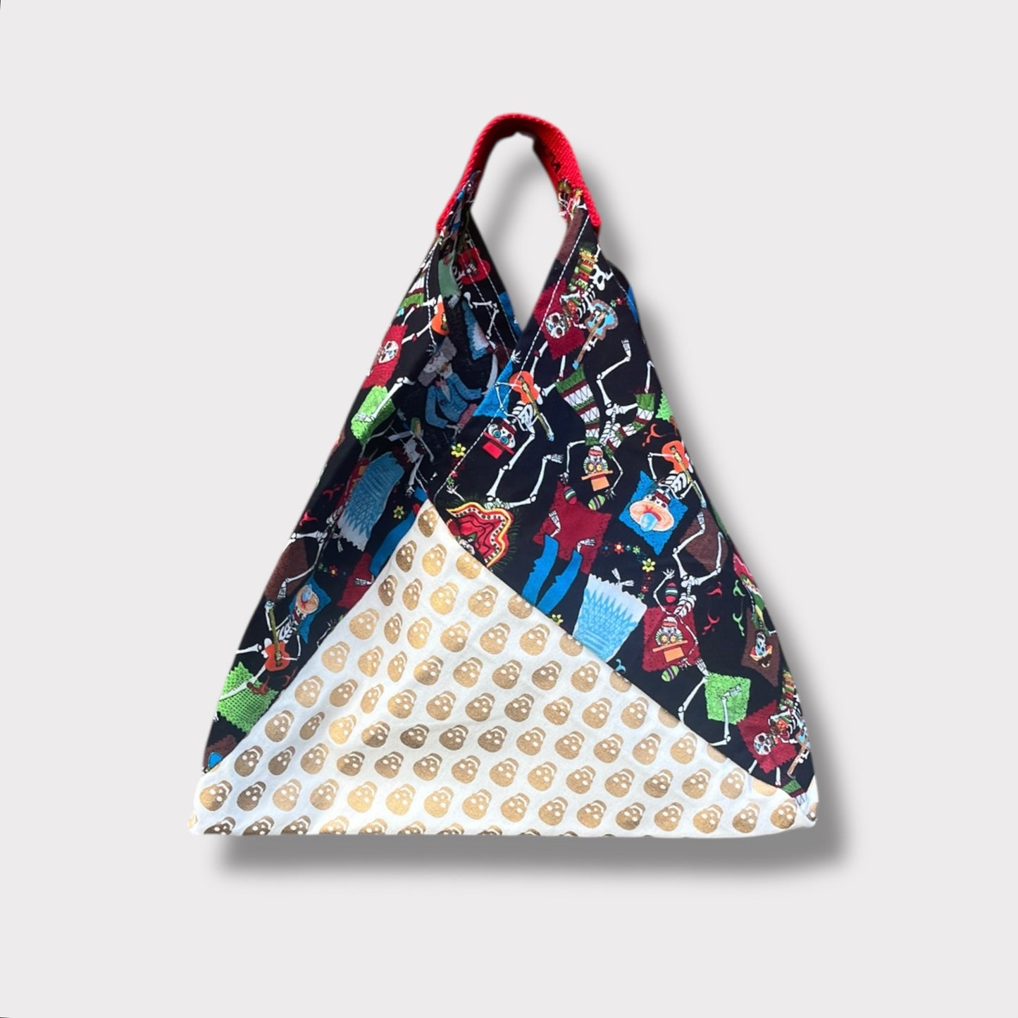 Kids fabric tote bag | Golden skulls