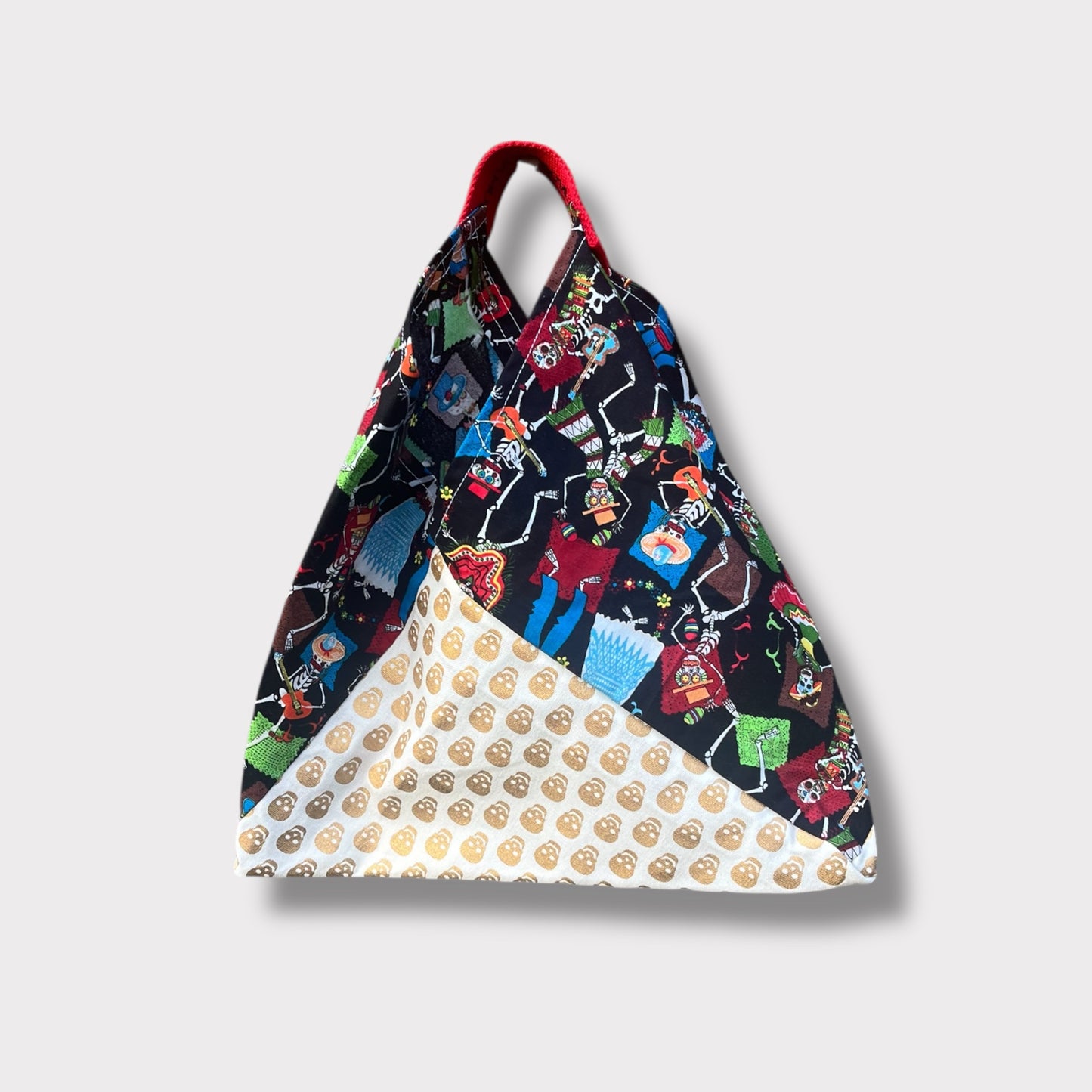 Kids fabric tote bag | Golden skulls