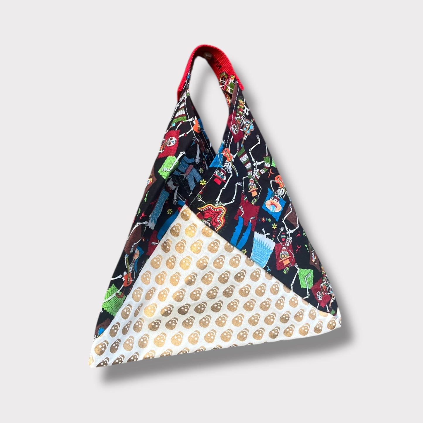 Kids fabric tote bag | Golden skulls