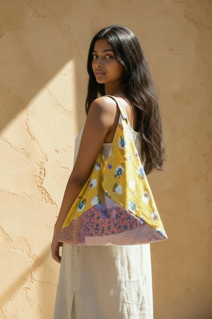 Handmade bento bag | Lucky beetle & Toyobo kimono