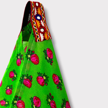 Handmade bento bag | Green warda