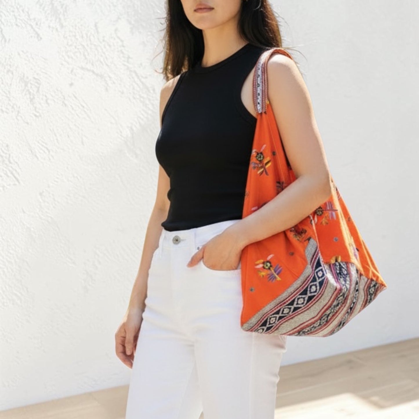 Handmade bento bag | Flowers in the desert at sunrise