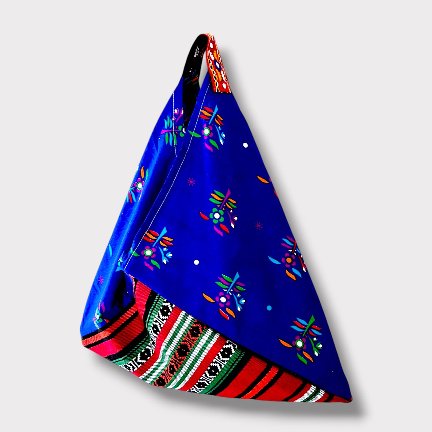 Handmade bento bag | Blue desert flowers
