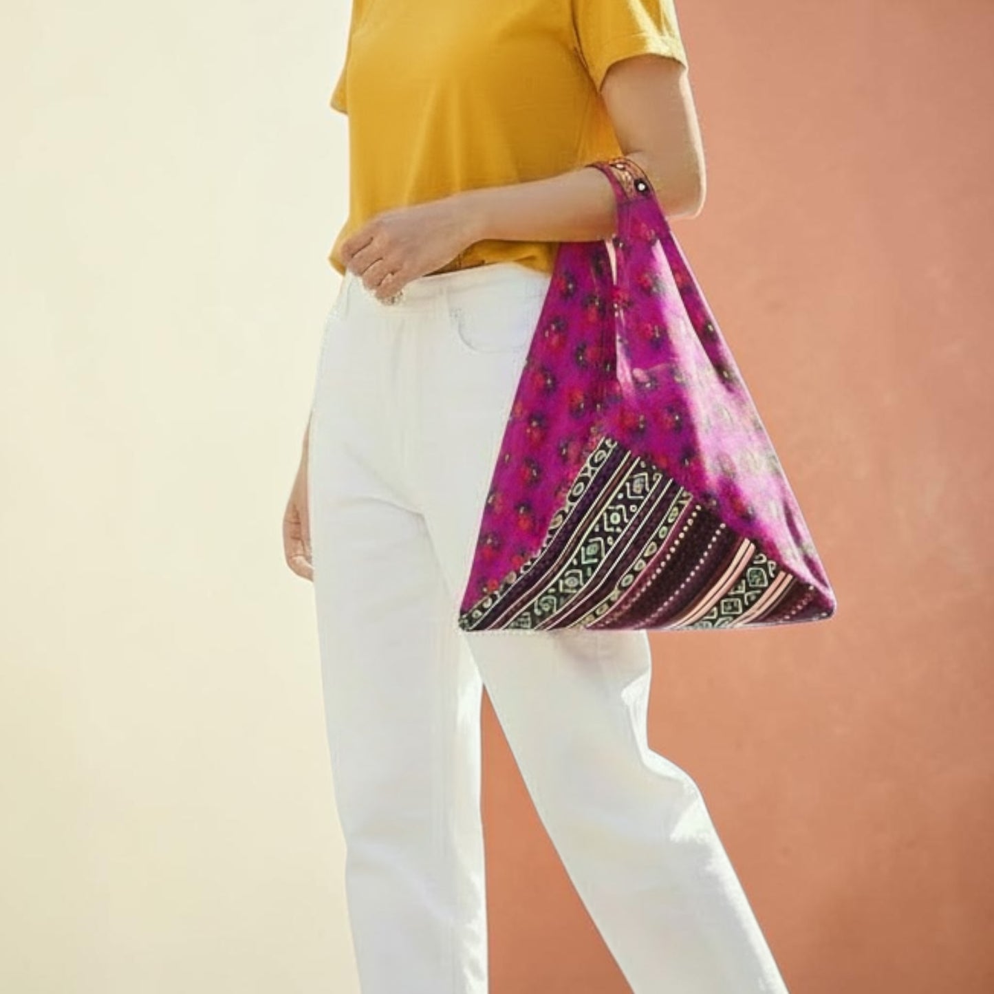 Handmade bento bag | Purpule warda