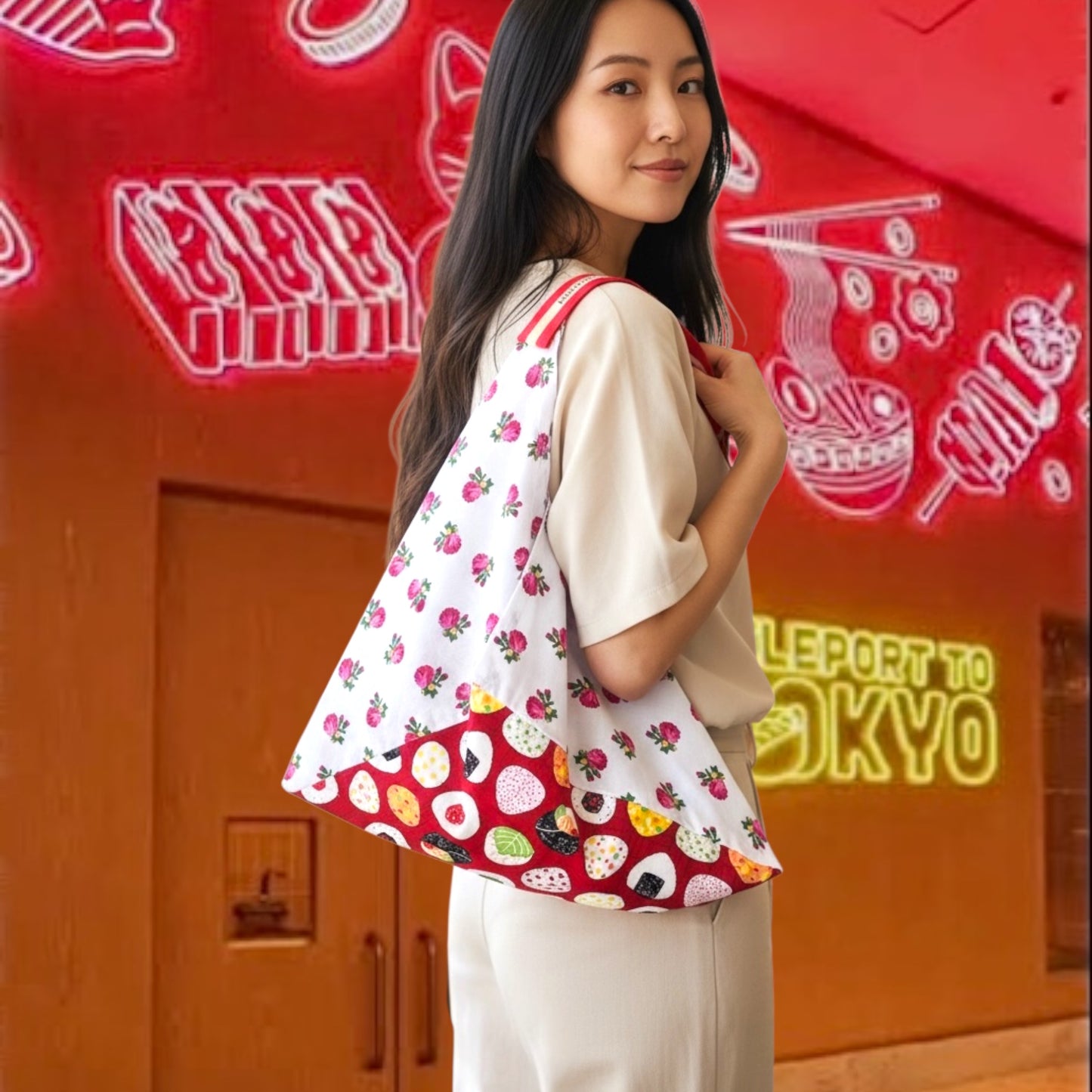 Handmade bento bag | Sushi time on a nice spring day in Tokyo
