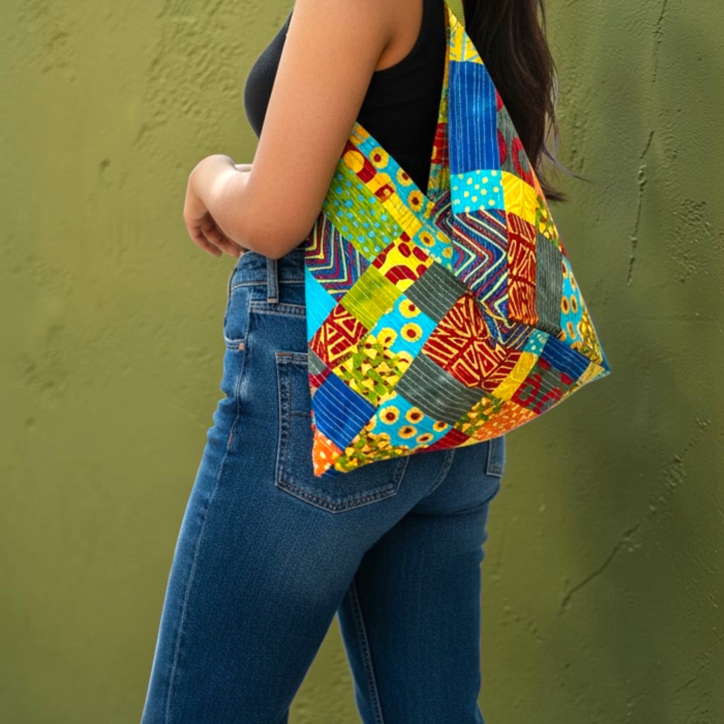 Handmade bento bag | African fields