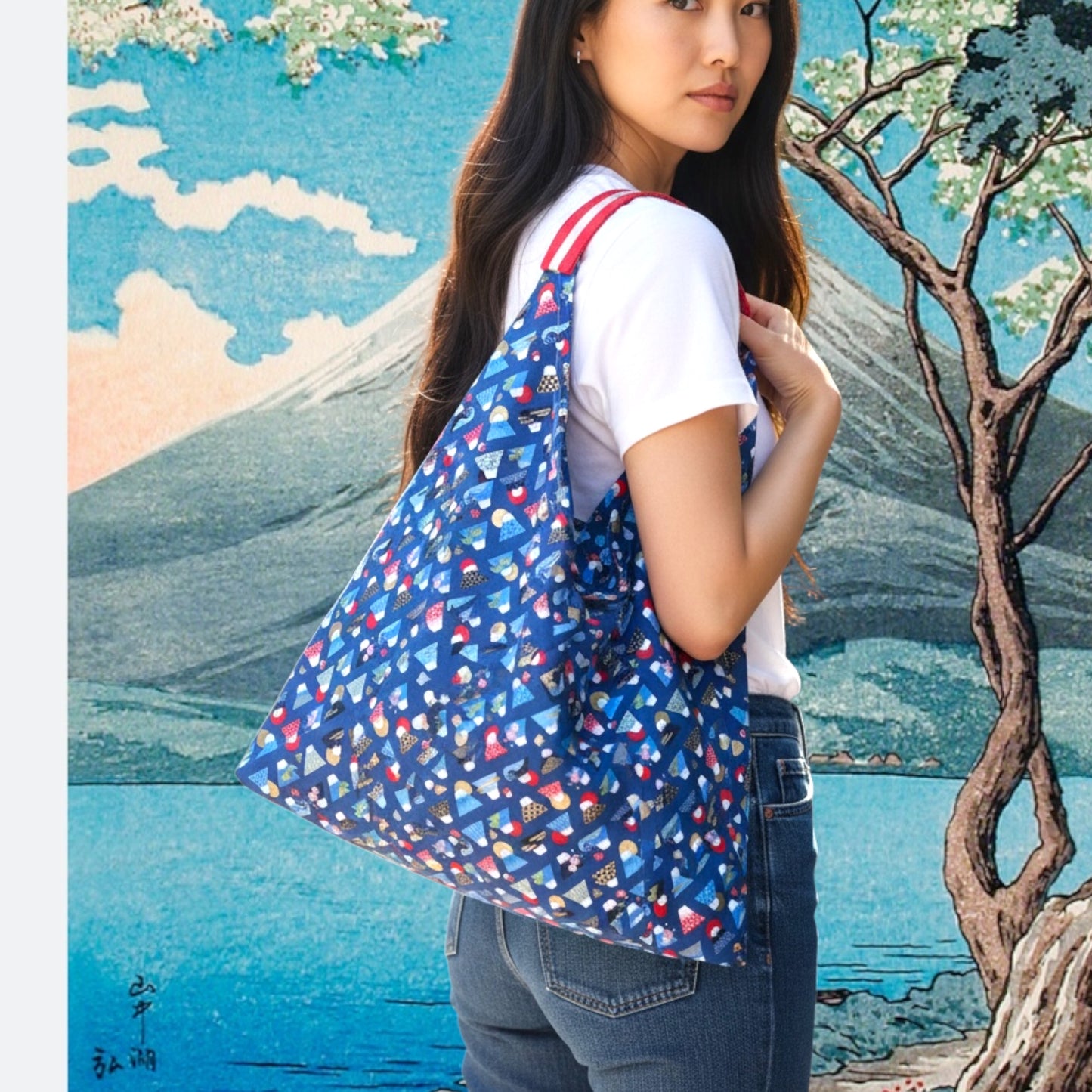 Handmade bento bag | Mt Fuji