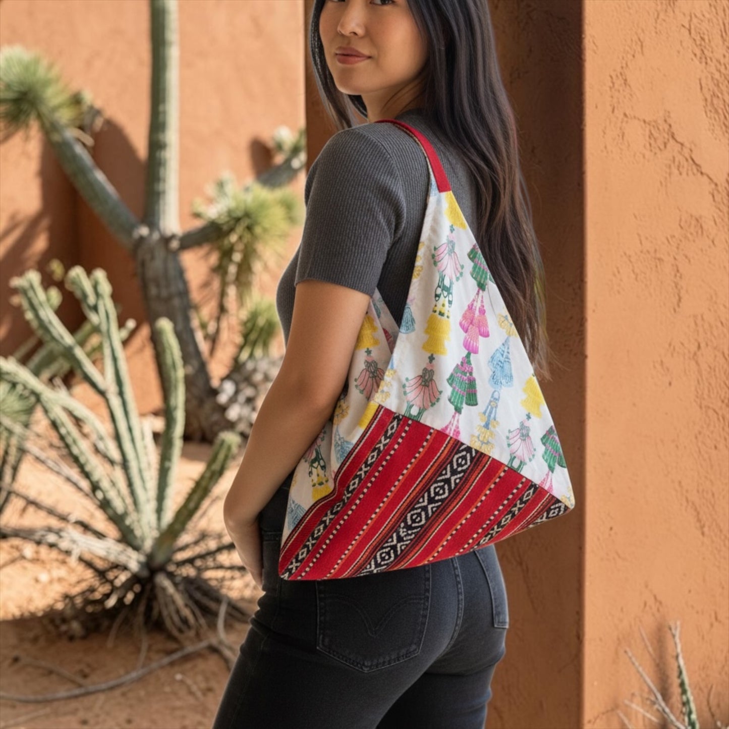 Handmade bento bag |Tassels in the desert