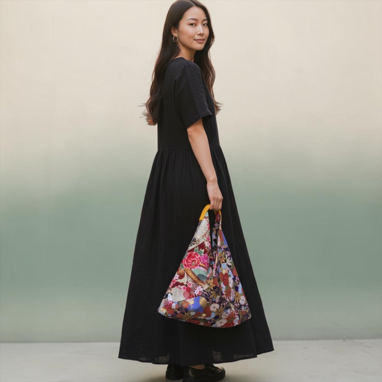 Handmade bento bag | Geishas in a garden in Tokyo