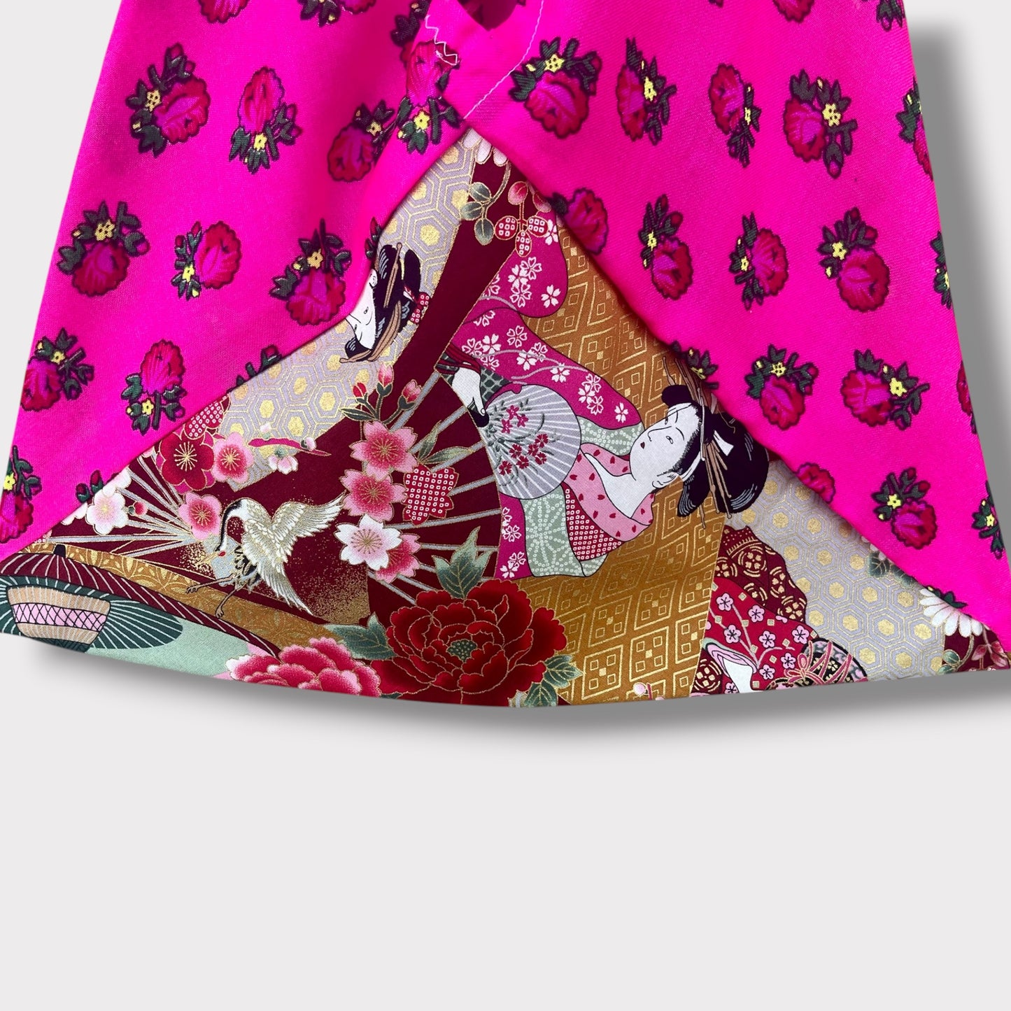 Handmade bento bag | Geishas in a garden of roses