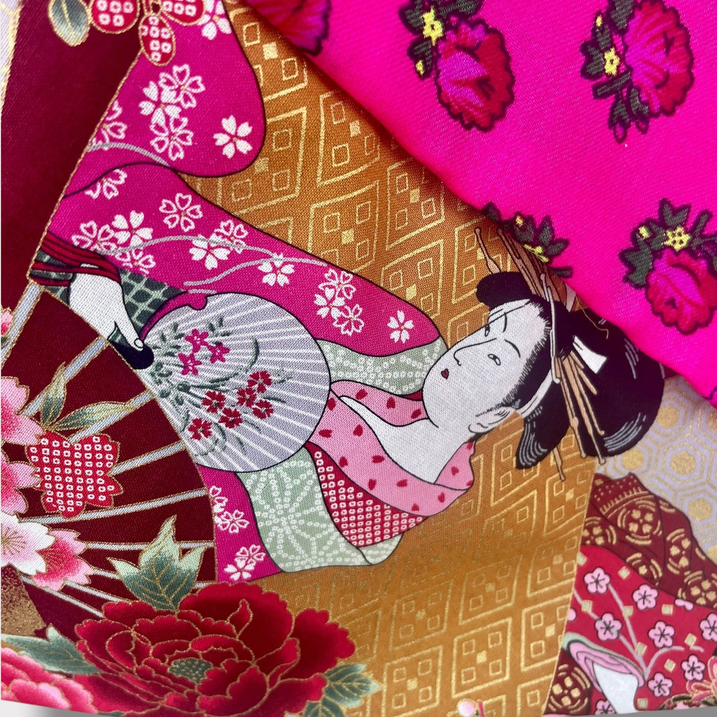Handmade bento bag | Geishas in a garden of roses