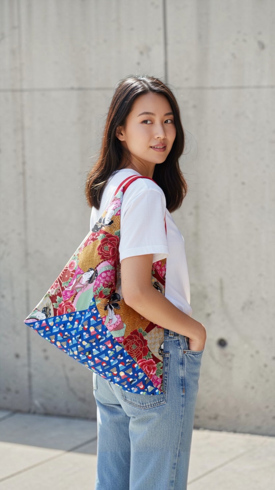 Handmade bento bag | Geishas at Mt Fuji