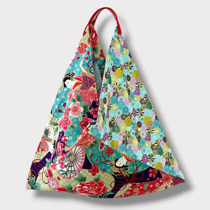 Handmade bento bag | Geishas under a turquoise sky