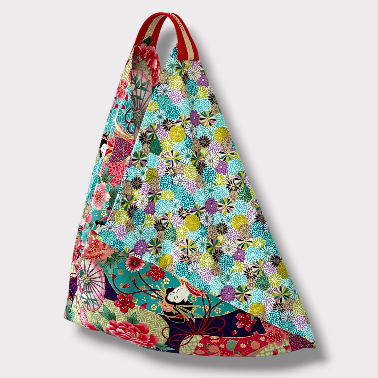 Handmade bento bag | Geishas under a turquoise sky