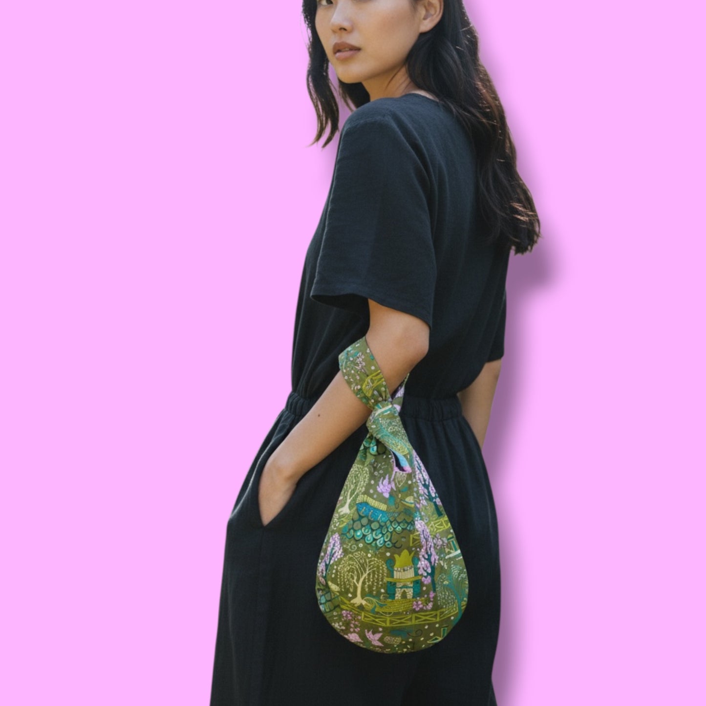 Reversible Kiki bag | Green garden in Tokyo