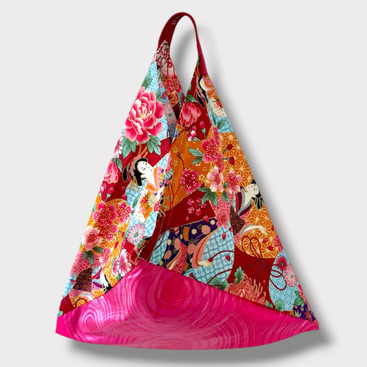 Handmade bento bag | Geishas under a pink sunset