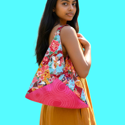 Handmade bento bag | Geishas under a pink sunset