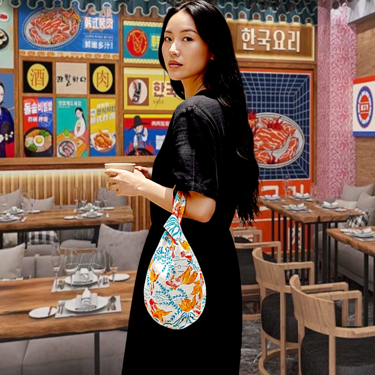 Reversible Kiki bag | Lucky Koi fish