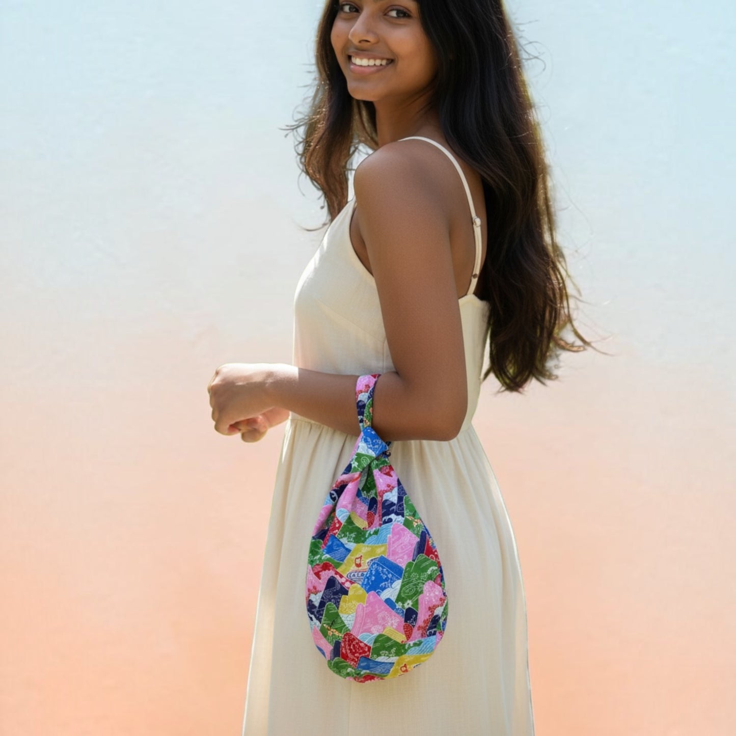 Reversible Kiki bag | Japanese colorful hills