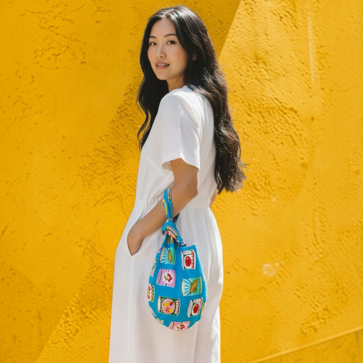 Reversible Kiki bag | Colorful Cans & beautiful flowers
