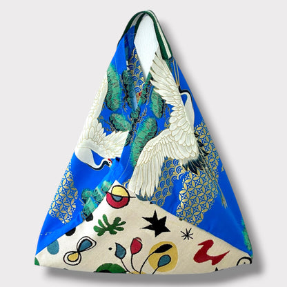 Handmade bento bag | Cranes skies