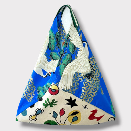 Handmade bento bag | Cranes skies