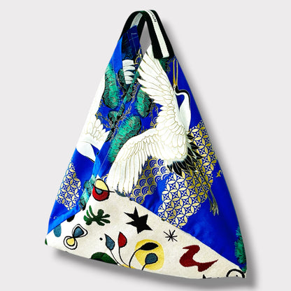 Handmade bento bag | Cranes skies
