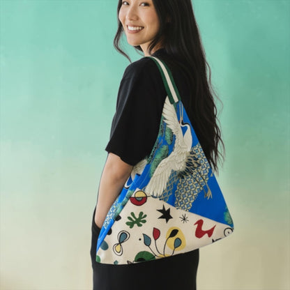 Handmade bento bag | Cranes skies