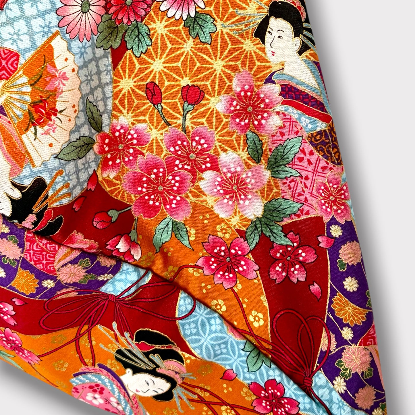 Handmade bento bag |Golden geishas